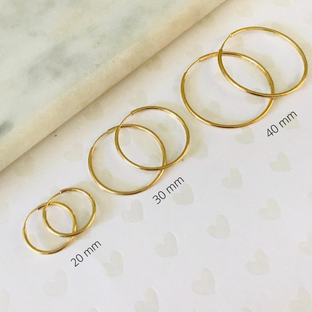 Simple Hoops, Gold Endless Hoop, 18 K Gold Filled